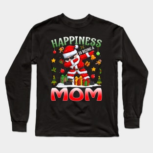 Happiness Is Being A Mom Santa Christmas Long Sleeve T-Shirt